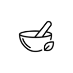 Mortar and pestle icon representing handcrafted natural skincare