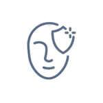 Face with shield icon representing tallow skin protection