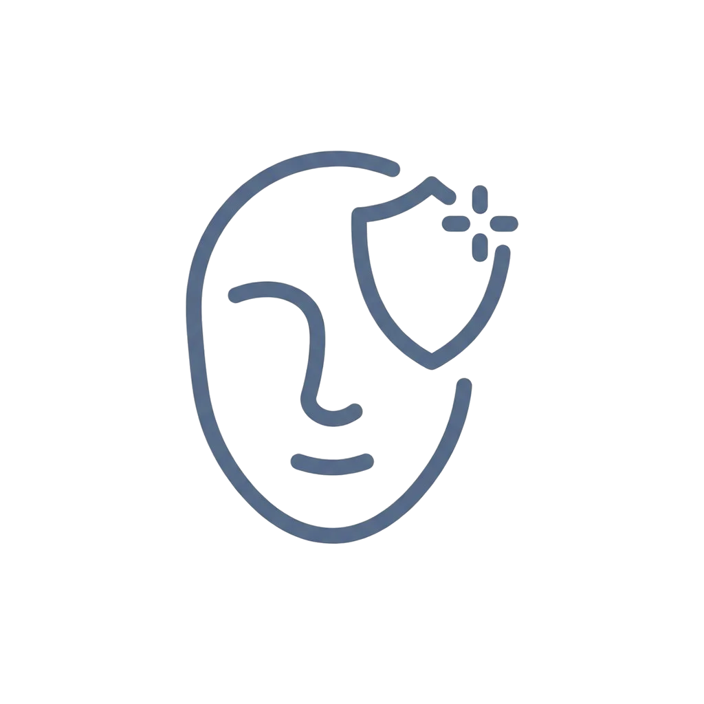 Face with shield icon representing tallow skin protection